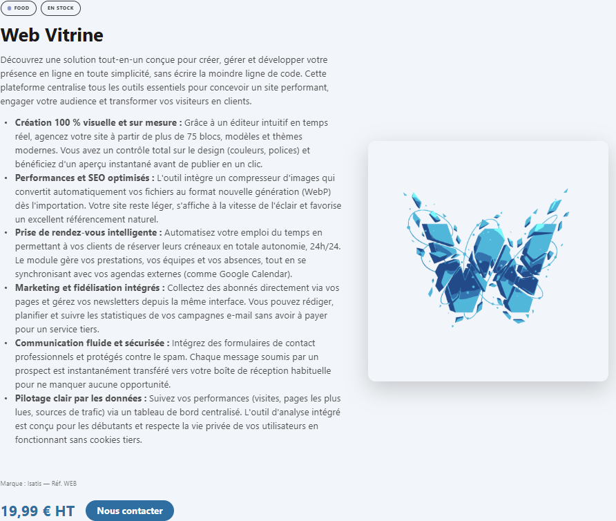 Fiche produit publique